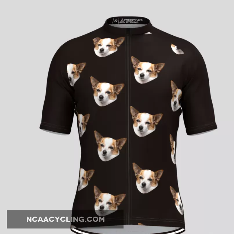 Custom Pup Face V5 Men's Jersey-Black Brand New