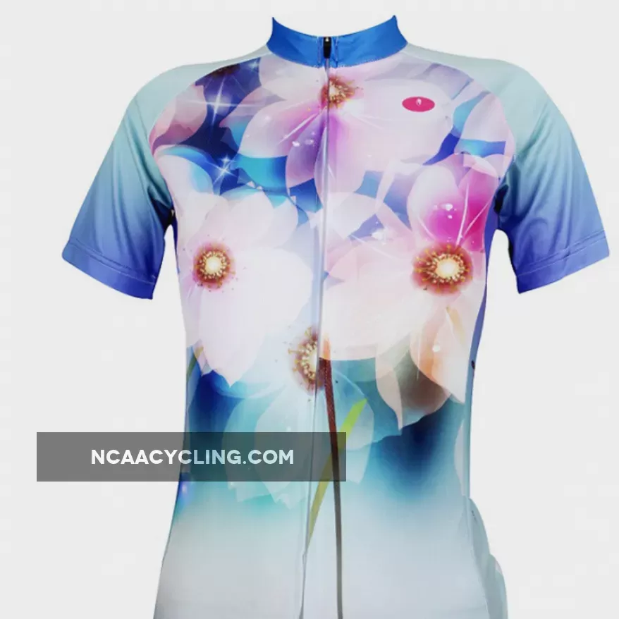 Ilpaladino Dreamy Flower Petal Summer Women's Short-Sleeve Cycling Jersey Biking Shirts Breathable Outdoor Sports Gear Leisure Biking T-shirt Sports Clothes NO. 119