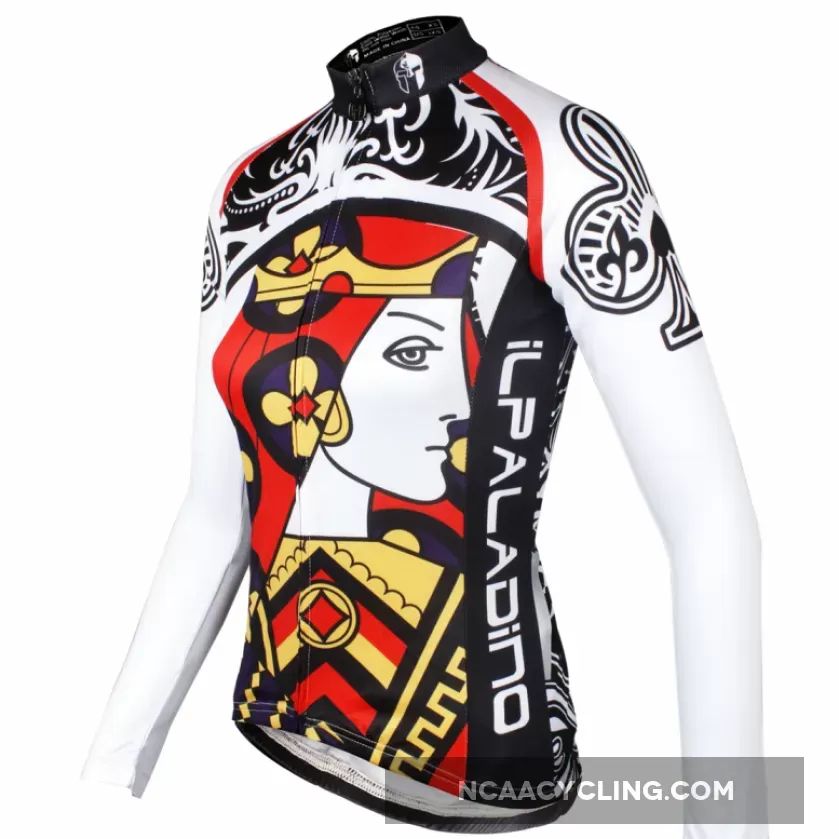 Playing Cards Poker Face Clubs Queen Women's Cycling Jerseys Bike Shirt Outdoor Sports 640