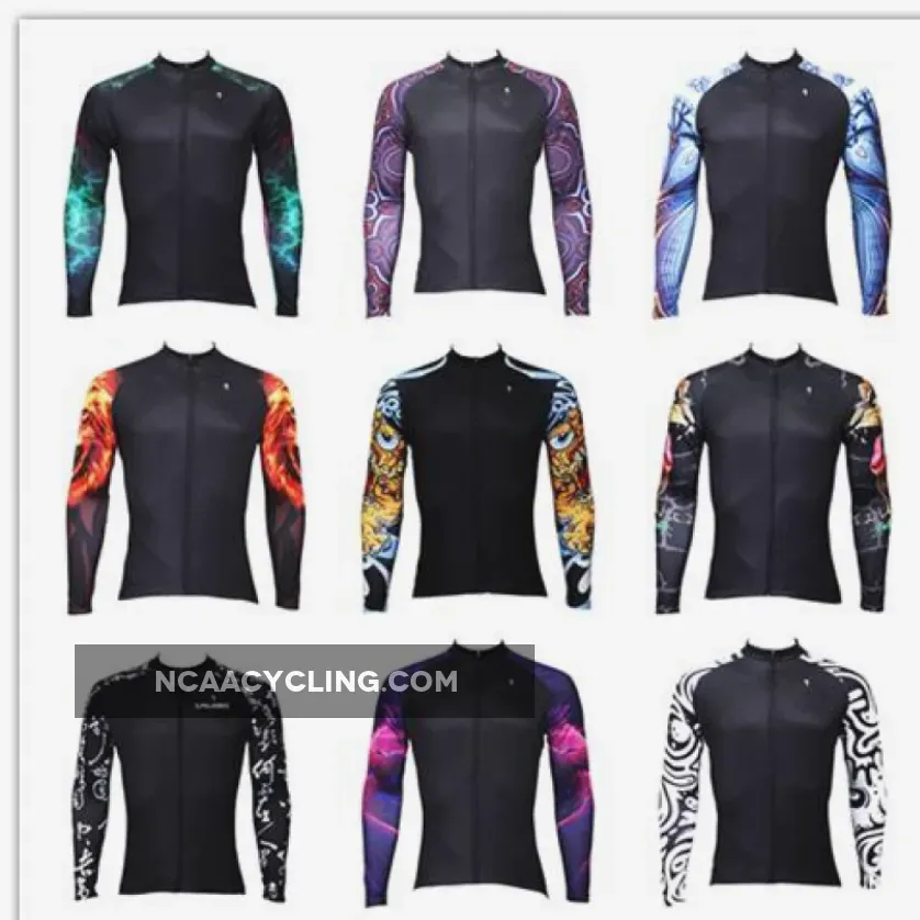 Cool-arm Men's Cycling Black Long-sleeve Jerseys Spring Autumn Shirt With Several Individual Styles