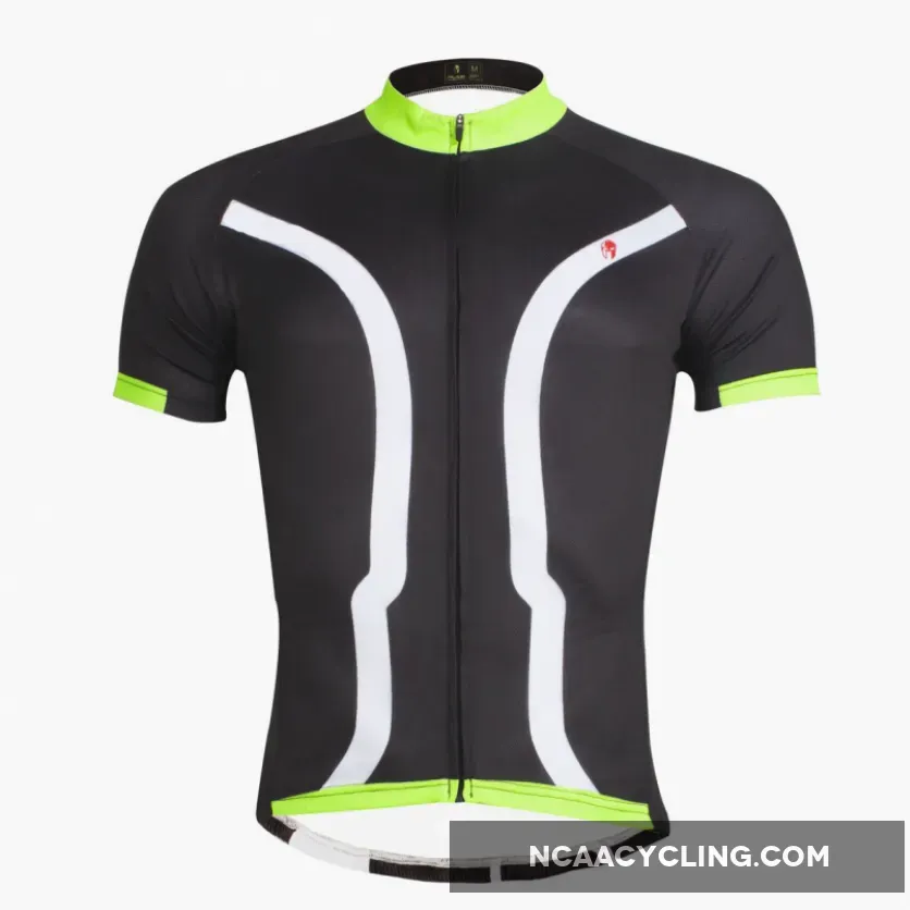 Black Green Men's Cycling Short Sleeve Bicycling Jersey Summer NO.027