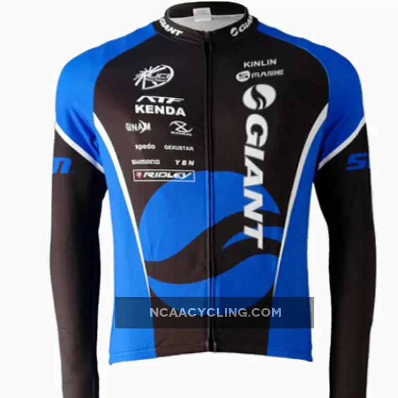 2010 Team Giant Cycling Long Sleeve Jersey In Blue