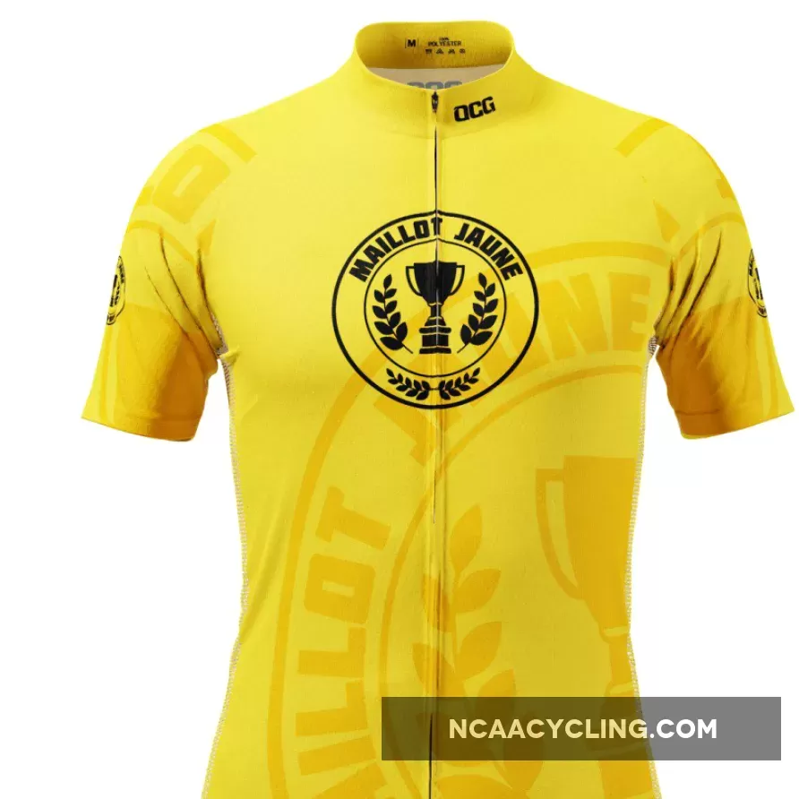 Men's Yellow Leaders Maillot Jaune Short Sleeve Cycling Jersey