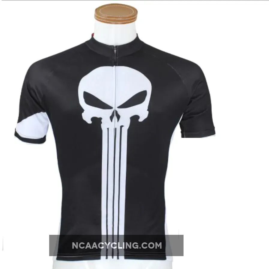 ILPALADINO White Skull Black Men's Bike Suit Cycling Jersey Road/Mountain Bike Wear Breathable Apparel Outdoor Sports Gear Leisure Biking T-shirt NO.44