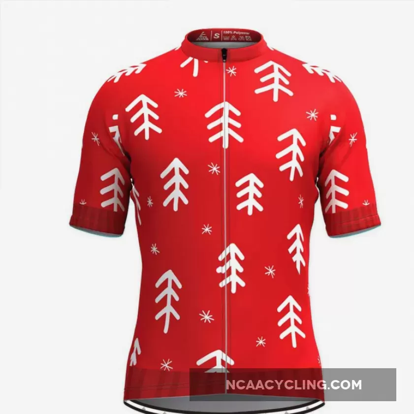 Ugly Christmas Sweater Snowflake Cycling Jersey Red Outlet