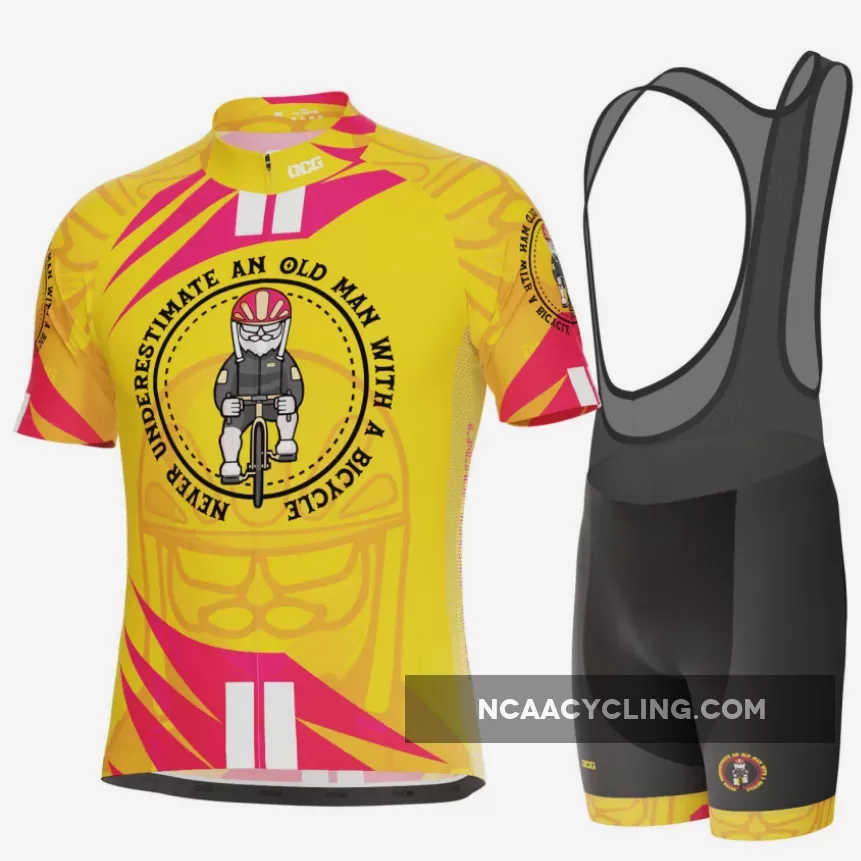 Men's Never Underestimate Old Man Bicycle Short Sleeve Cycling Kit