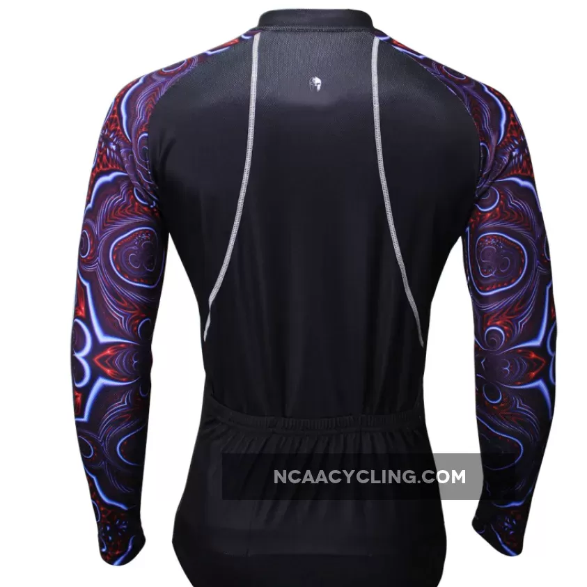 ILPALADINO Mystery Cool Graphic Arm Men's Cycling Long-sleeve Black Jerseys - Spring Summer Exercise Bicycling Pro Cycle Clothing Racing Apparel Outdoor Sports Leisure Biking Shirts Team Kit Personalized Styles NO.367