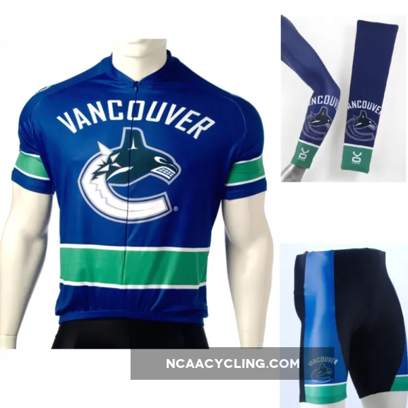NHL Vancouver Canucks Cycling Jerseys Bib Shorts Arm Warmers