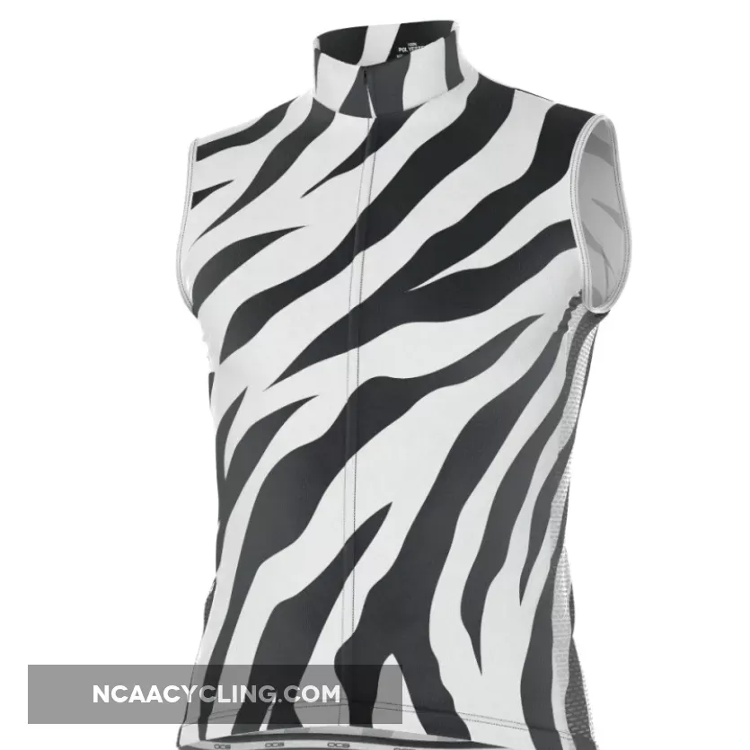 Men's White Tiger Sleeveless Cycling Jersey Sleeveless Jersey Men