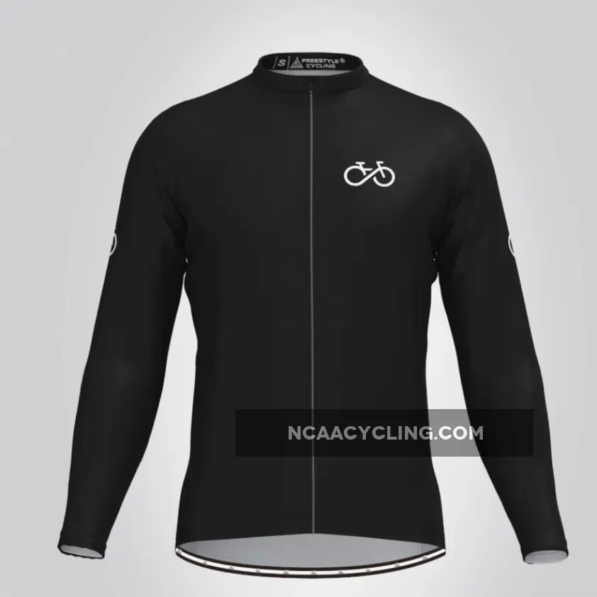 Ride Forever Men's LS Cycling Jersey - Black Restock