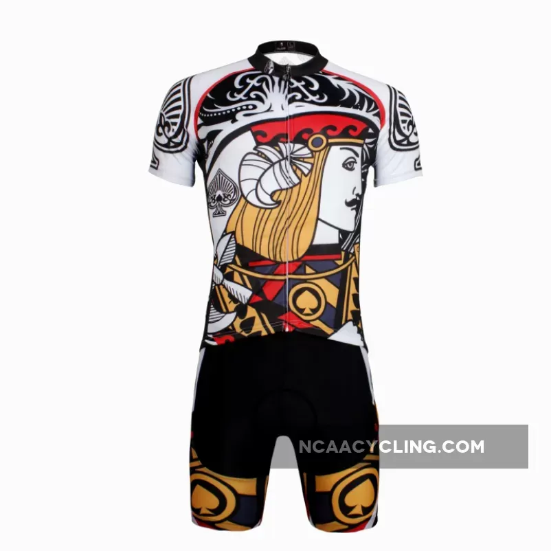 ILPALADINO Poker Face Playing Card Spades Jack Men's Biking Cycling Suit Jersey Artistic Pattern Outdoor Sports Clothes Comfortable Bike Shirt Face Cards Court Cards NO.639
