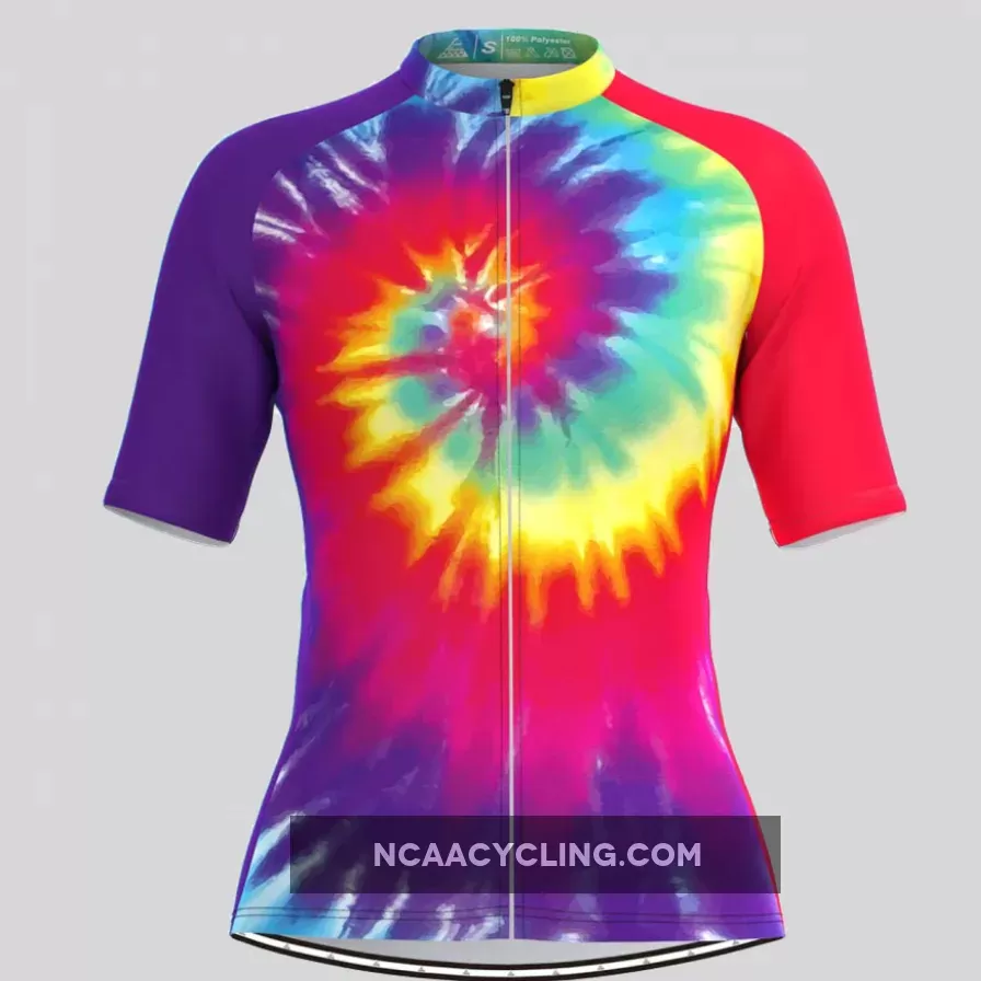 Tie Dye Rainbow Women's Cycling Jersey To Buy
