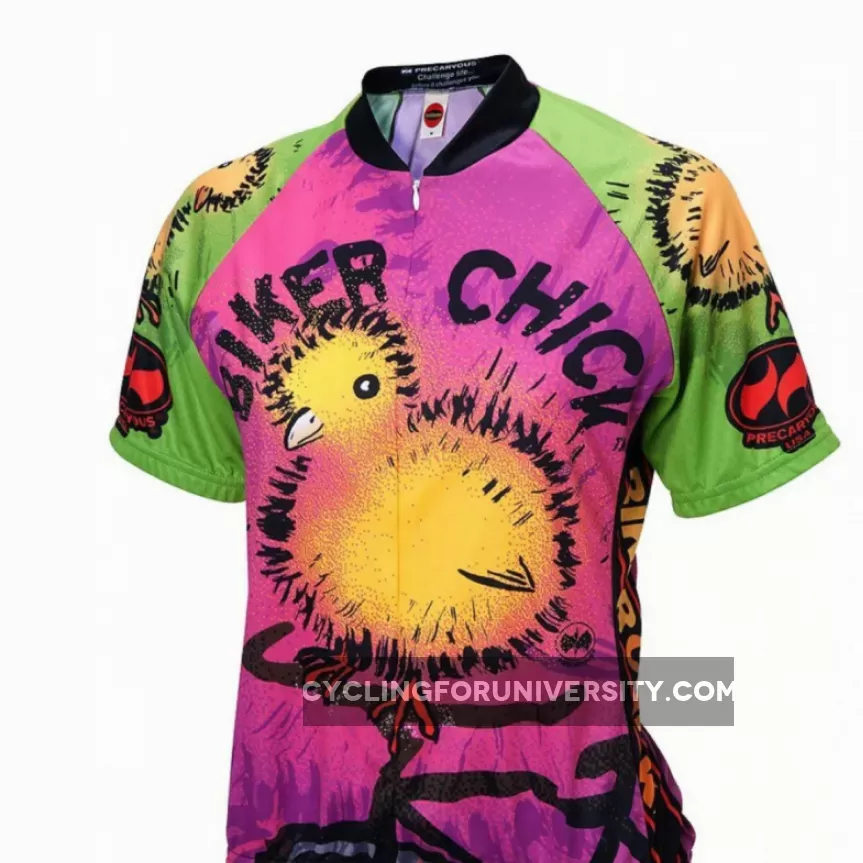 Biker Chick on a Bike Women's Short sleeve Half zip cycling jersey