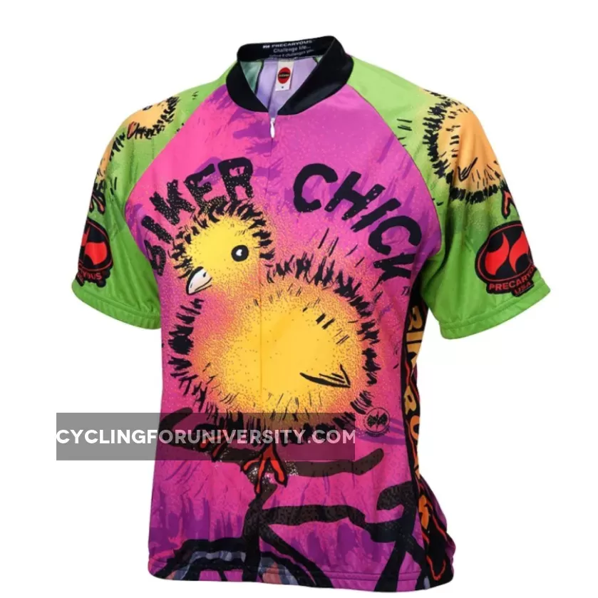 Biker Chick on a Bike Women's Short sleeve Half zip cycling jersey