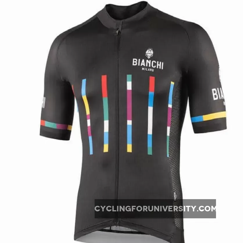 Nalini 2021 Bianchi Milano Fanaco Short Sleeve Cycling Jersey Black
