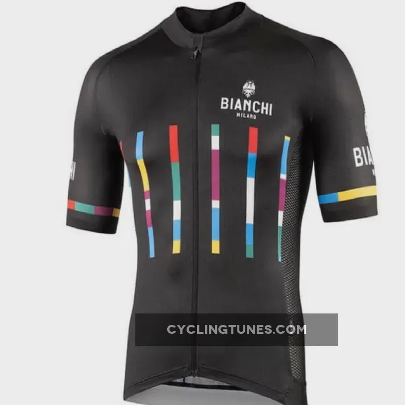 Nalini 2021 Bianchi Milano Fanaco Short Sleeve Cycling Jersey Black