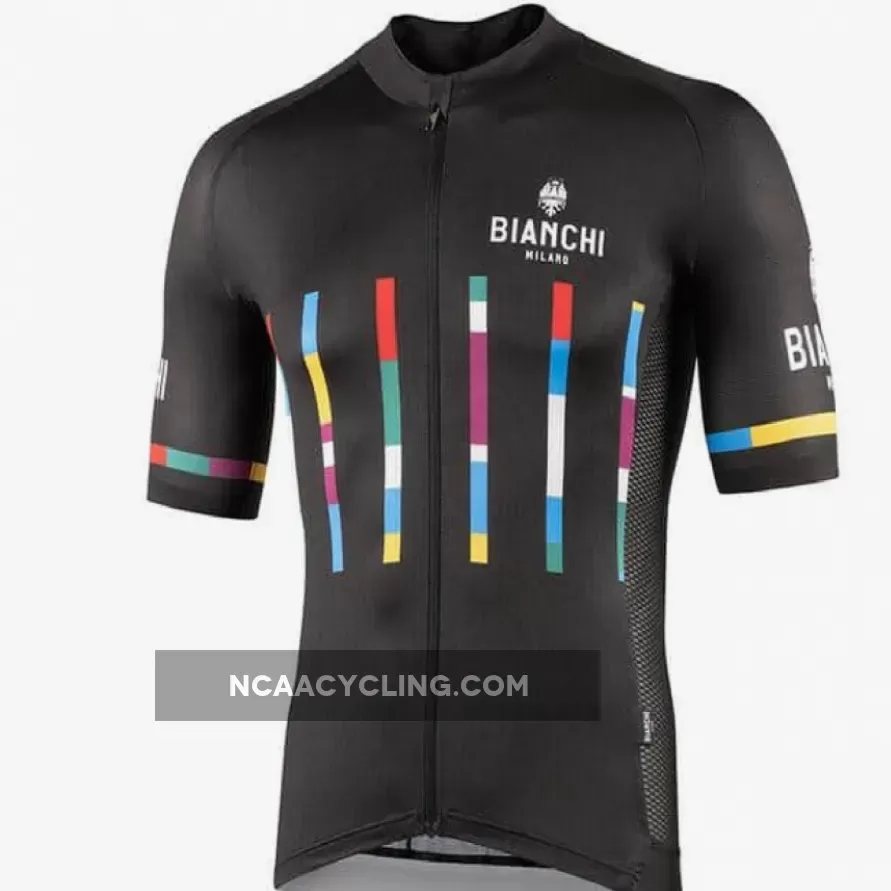 Nalini 2021 Bianchi Milano Fanaco Short Sleeve Cycling Jersey Black