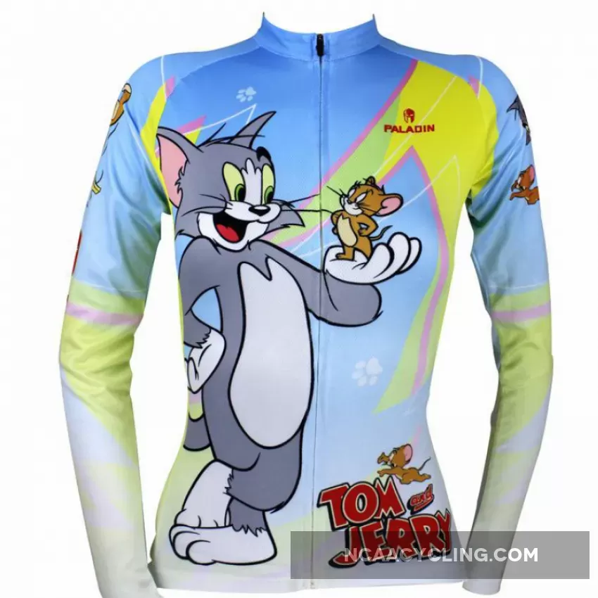 Tom And Jerry Cycling Jersey Cats and Mouses Cycling Jersey Woman's Short/Long-sleeve Bike Shirt 099