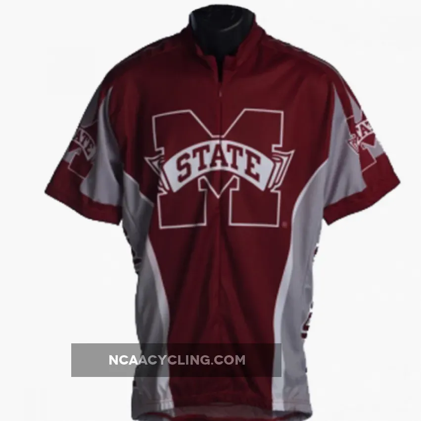 NCAA MSU Mississippi State University Bulldogs Short Sleeve Cycling Jerseys Z-1905391