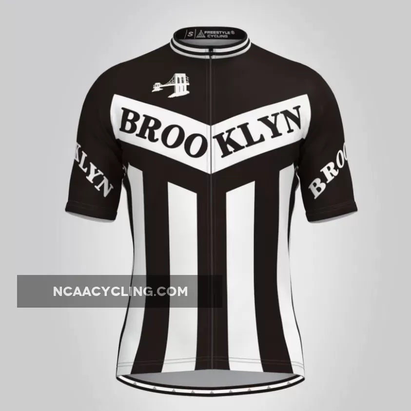 Retro Brooklyn Team Men's Cycling Jerseys Black/White