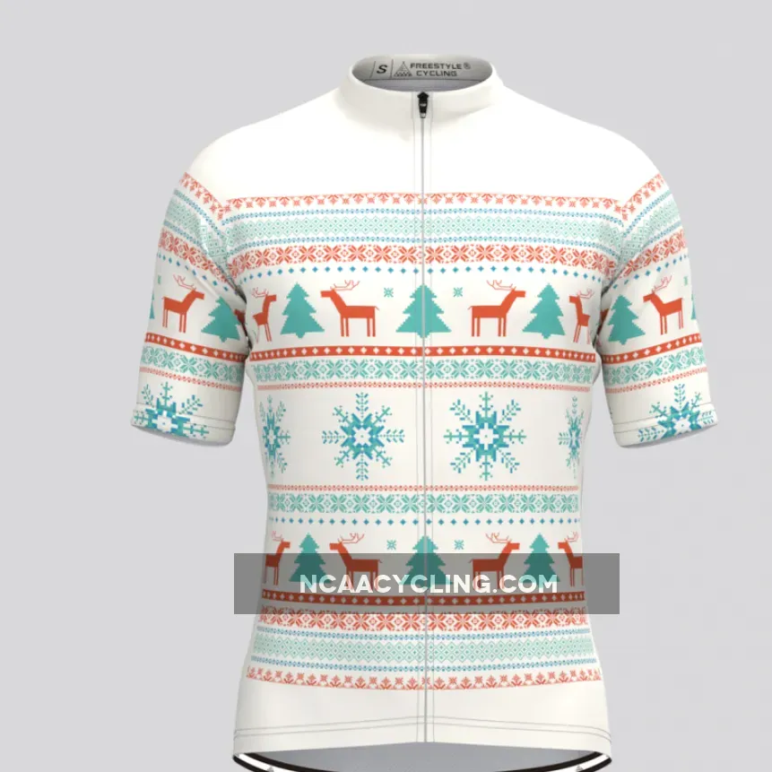 Men's Classic Ugly Christmas sweater Cycling Jersey - Beige