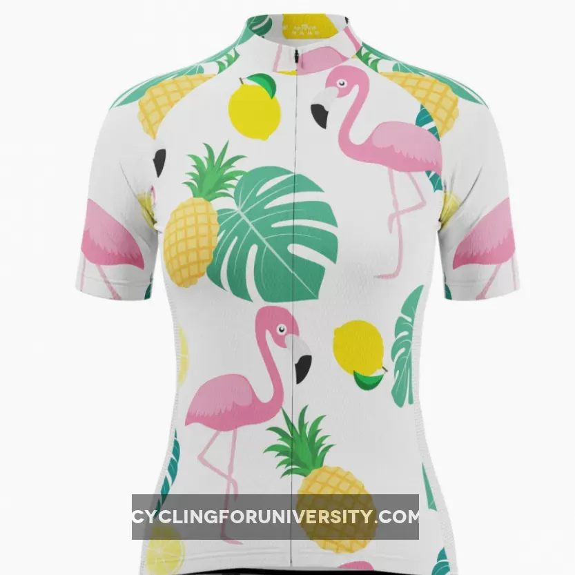 Women's Fruity Flamingo Short Sleeve Cycling Jersey