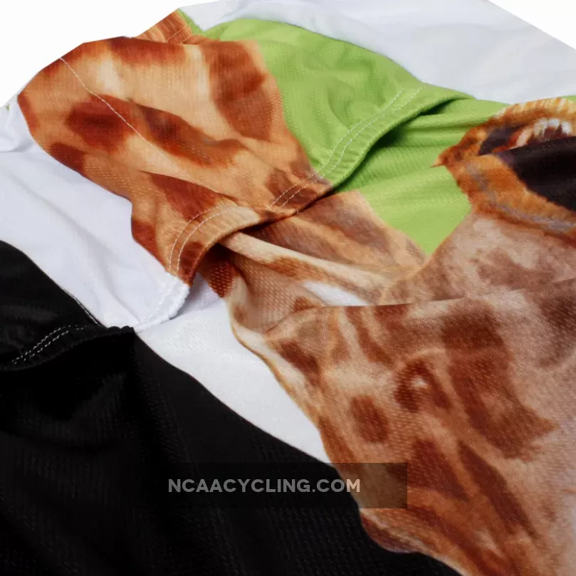 Ilpaladino Giraffe Animal Men's Breathable Quick Dry Short-Sleeve Green&Black Cycling Jersey Bicycling Shirts Summer Sport Wear NO.562