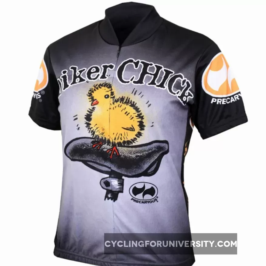 Biker Chick Women's Short sleeve Half zip cycling jersey Black