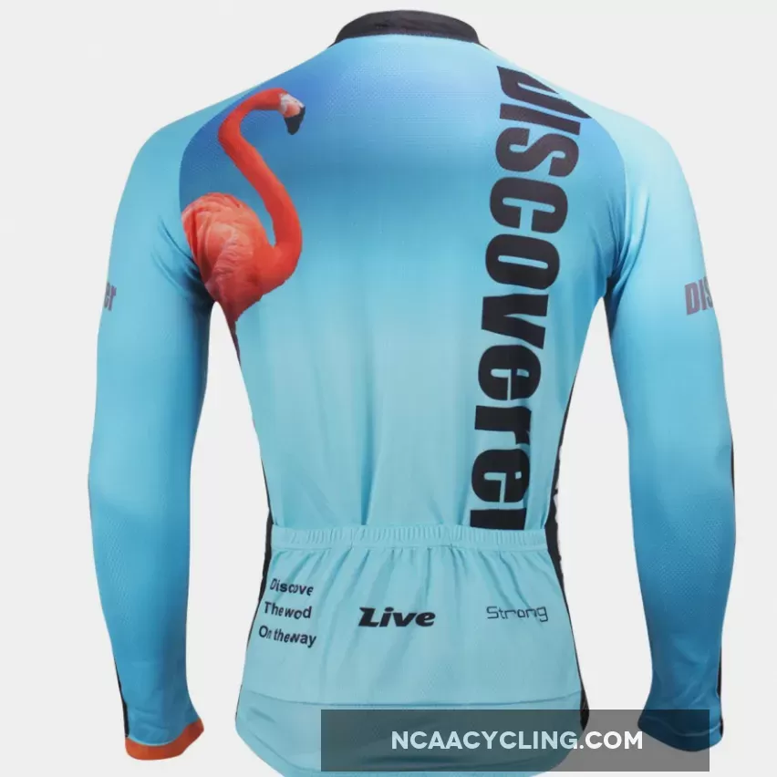 Men's Blue Full Zipper Long-sleeve Cycling Jersey for Outdoor Sport Leisure Sport Breathable and Quick Dry Fall Autumn Bike Shirt Bicycle clothing ILPALADINO 302