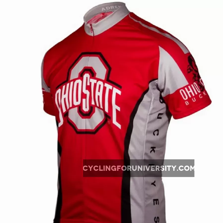 Ohio State Buckeyes College Full zip Men's Short Sleeve Cycling Jersey Ohio State Cycling Jersey
