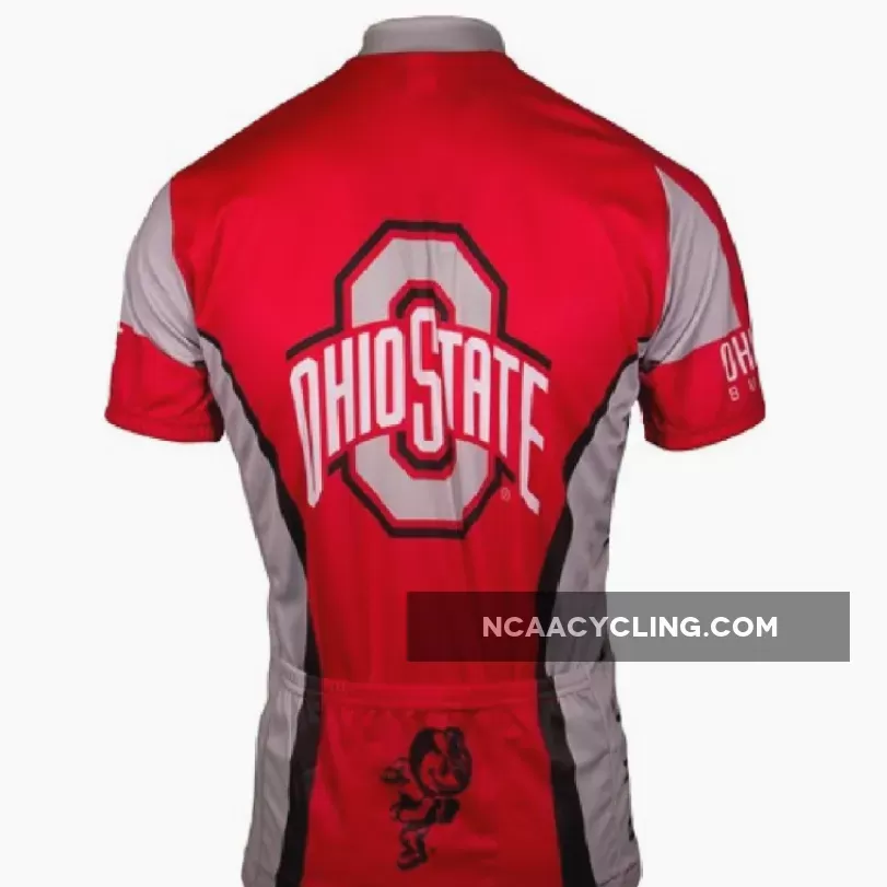 Ohio State Buckeyes College Full zip Men's Short Sleeve Cycling Jersey, Collegiate Cycling Jerseys
