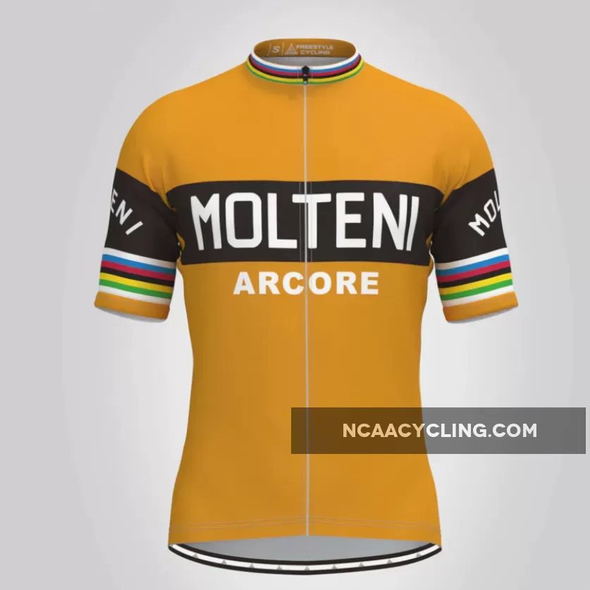 Retro Molteni Pro Team Men's Cycling Jersey Orange Restock