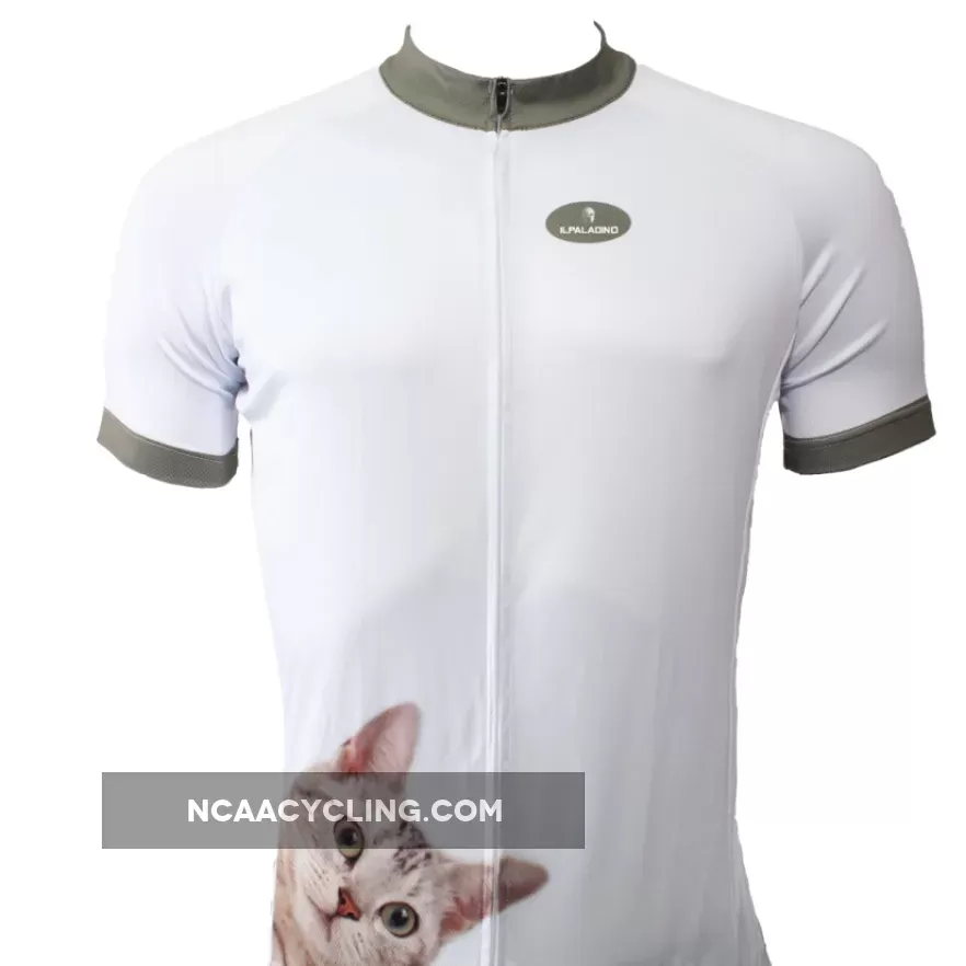 Lovely Cat Simple White Men's Short-Sleeve Cycling Jersey Bicycling Shirts Summer NO.503