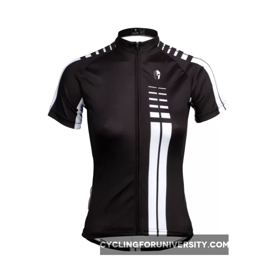 Woman White striped Black Cool Short/long-sleeve Cycling Jersey NO.646