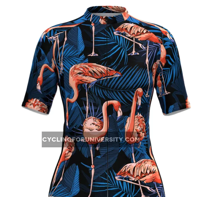 Women's Hawaiian Tropical & Flamingo Print Cycling Jersey