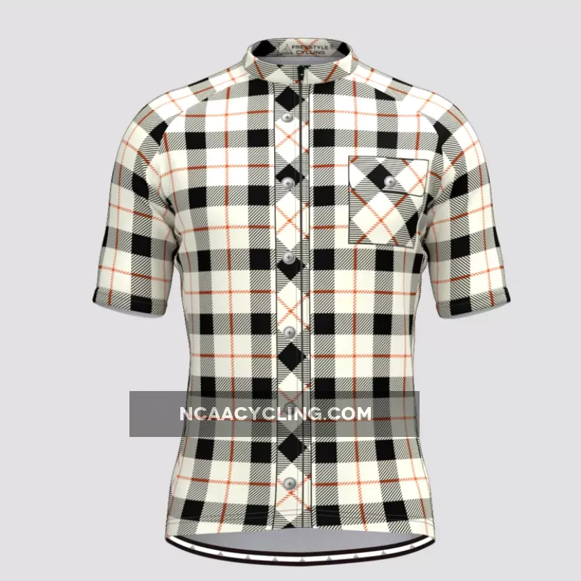 Plaid Checkered Shirt V3 Men's Cycling Jersey White
