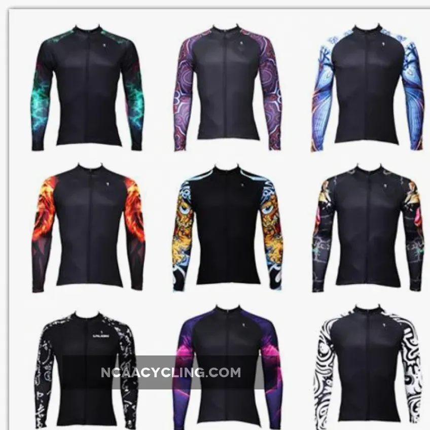 【Graphic Arm Shirt】 ILPALADINO Cool-arm Men's Cycling Black Long-sleeve Jerseys Spring Autumn Apparel Outdoor Sports Gear Leisure Biking Shirt With Several Individual Styles
