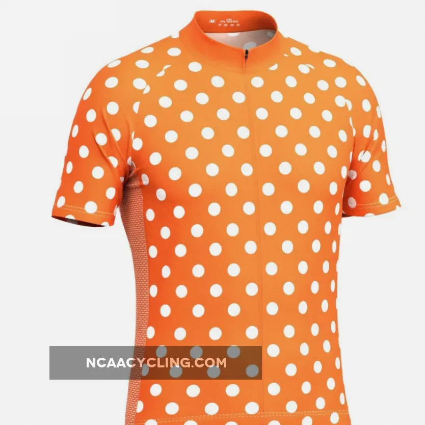 Men's High Visibility Polka Dot Short Sleeve Cycling Jersey High Visibility Cycling Jersey