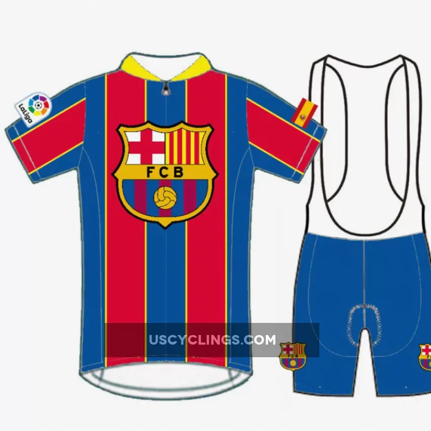 FC BARCELONA Short Sleeve Cycling Jerseys bib shorts kit