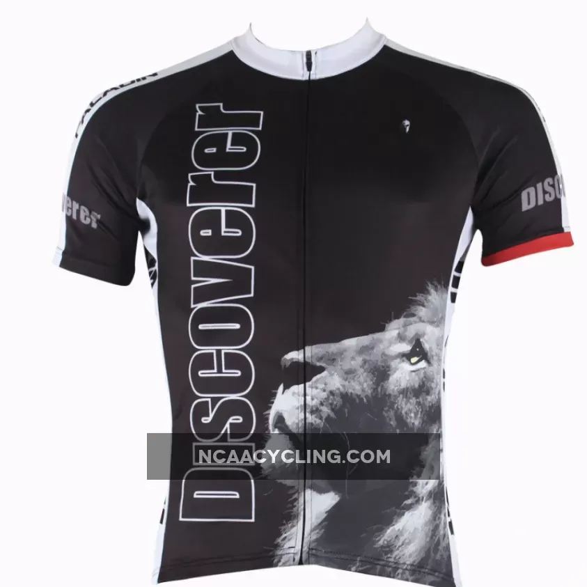 Ilpaladino Melancholic Lion Men's Breathable Quick Dry Short-Sleeve Black Cycling Jersey Bicycling Shirts Summer Sport Upper Wear NO.301