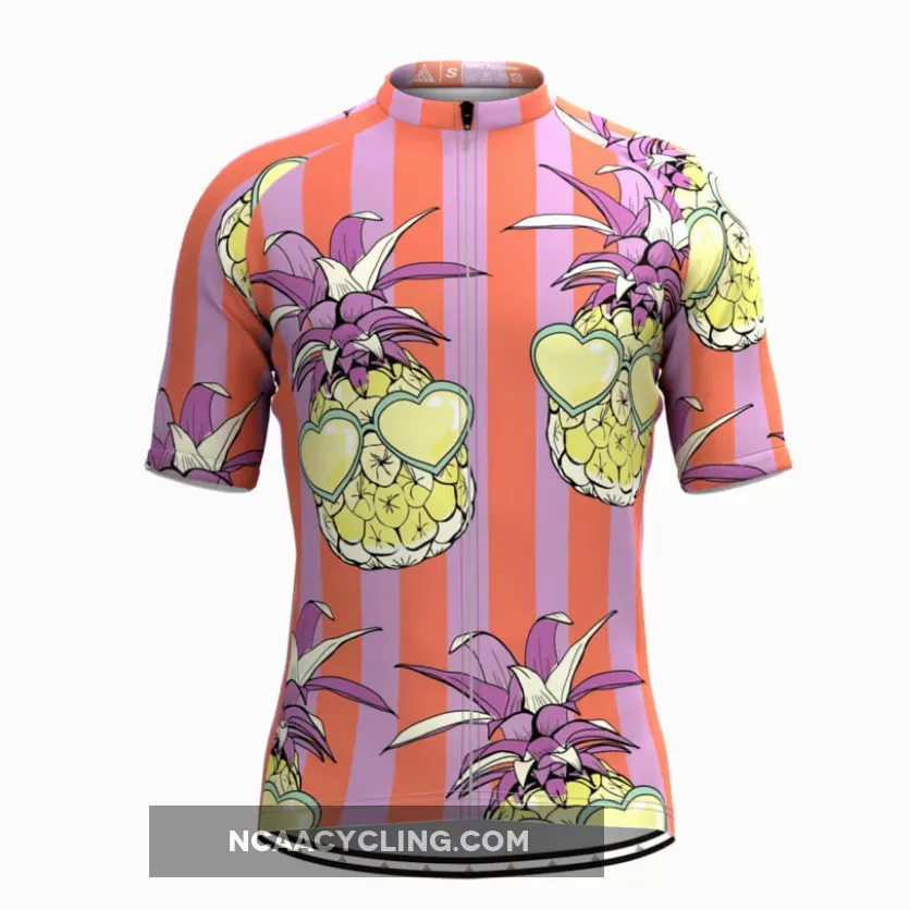 Men's Pineapple Print Stripe Cycling Jersey New Releases