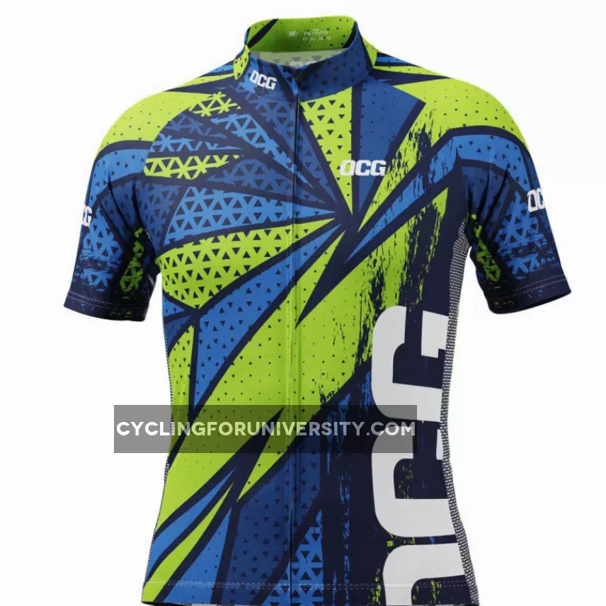 Men's Green Lightning Short Sleeve Cycling Jersey