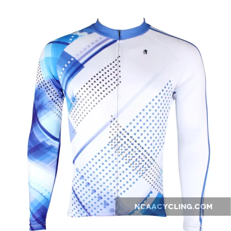 Men's Blue Long/short-sleeve Cycling Jersey with Patterns NO.199