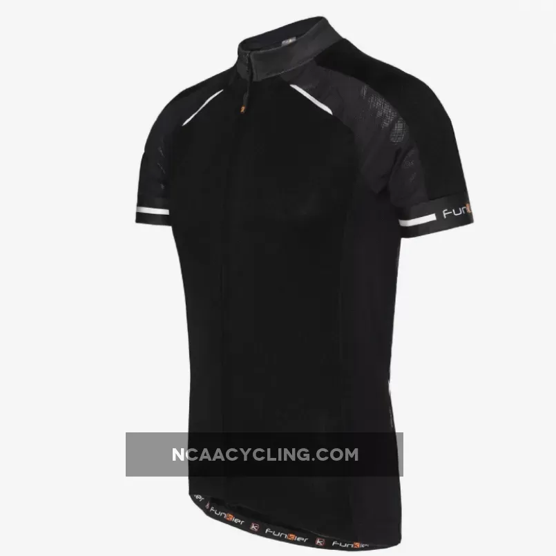 FunKier Firenze Full Zip Short Sleeve Men's Cycling Jersey Black
