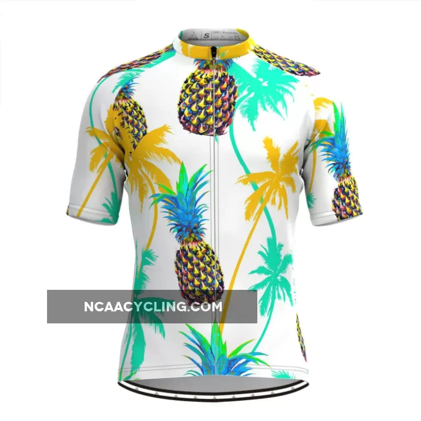 Men's Tropical Pineapple Print Hawaiian Cycling Jersey