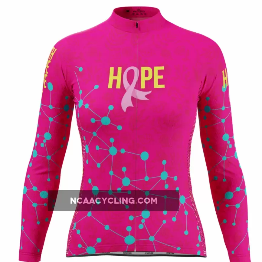 Women's Breast Cancer Faith Hope Love Long Sleeve Cycling Jersey