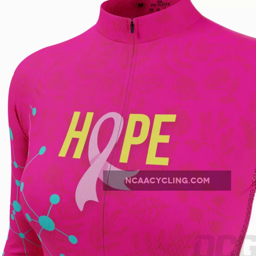 Women's Breast Cancer Faith Hope Love Long Sleeve Cycling Jersey