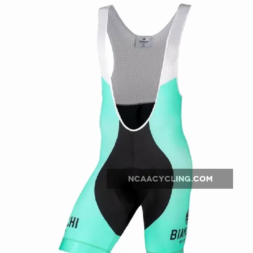 Bianchi Milano Poma Bib Cycling Shorts w/Nalini Pad- Celest/Black, Milano Biker Shorts