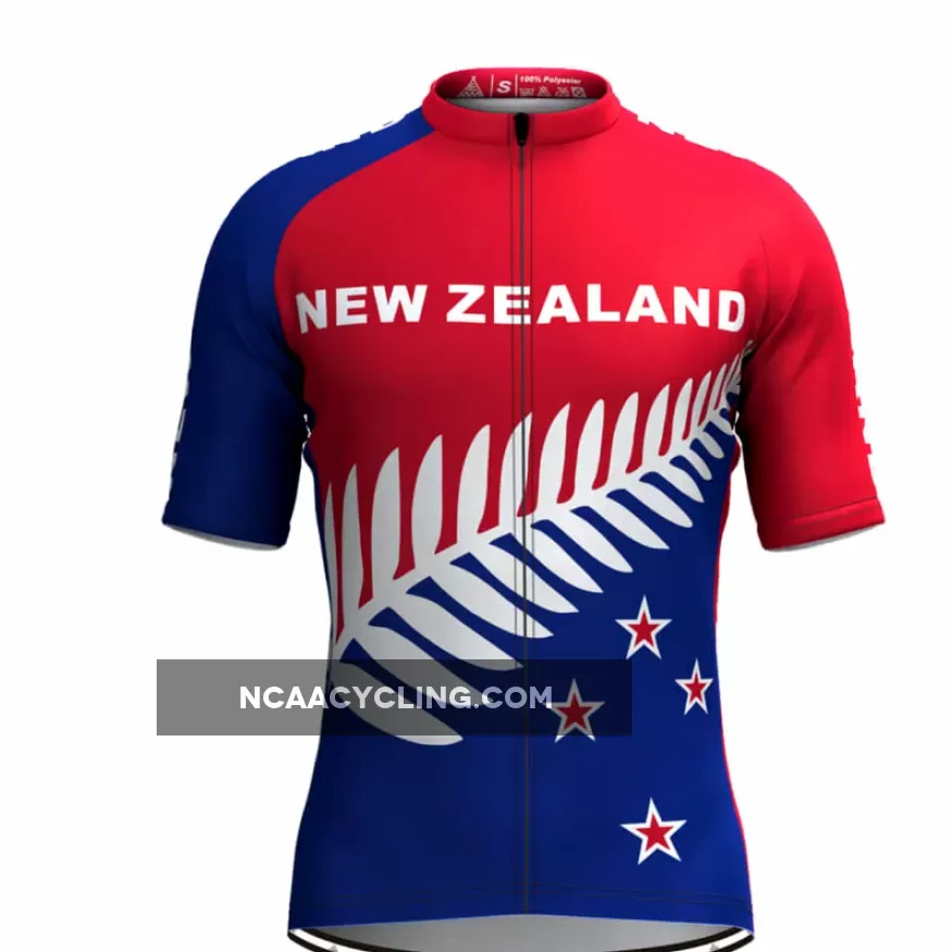 New Zealand Silver Fern Flag Men's Cycling Jersey Red/Blue