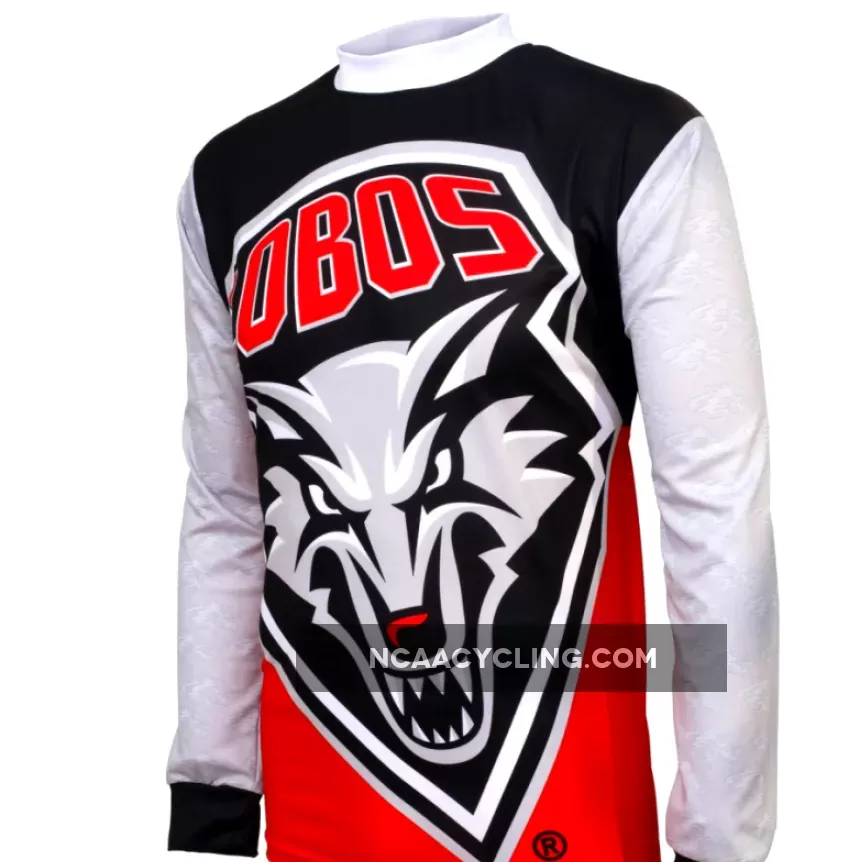 NCAA UNM The University of New Mexico Lobos Mountain Long Sleeve Bike MTB Cycling Jerseys
